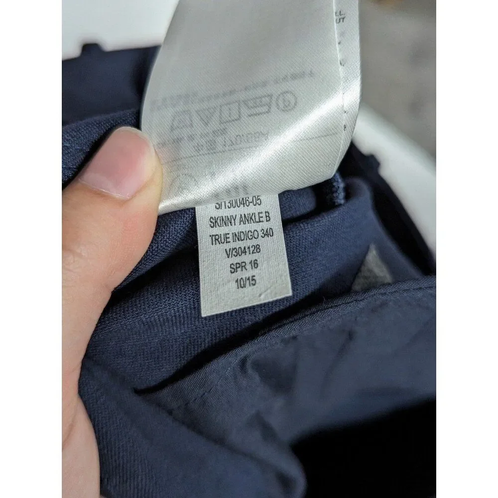 Gap Normcore Plus Size 18 R True Navy Blue Skinny Ankle‎ Pants Workwear Preppy